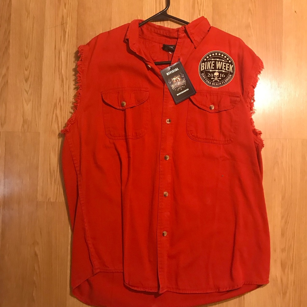 2016 bike week red vest